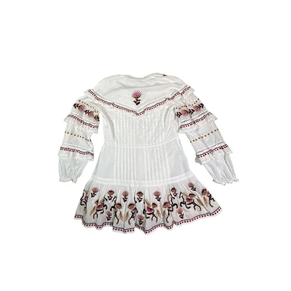 FARM Rio Embroidered Horse Mini Dress Women’s Medium Boho Western Cottagecore